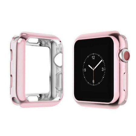 iWatch 38mm Soft TPU Bumper - CLEAR & PINK (Only Ground Shipping)