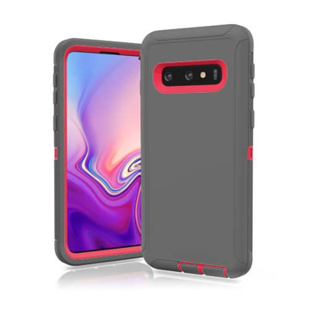 Heavy Duty Case for Galaxy S10+ (GRAY & HOT PINK) (Only Ground Shipping)