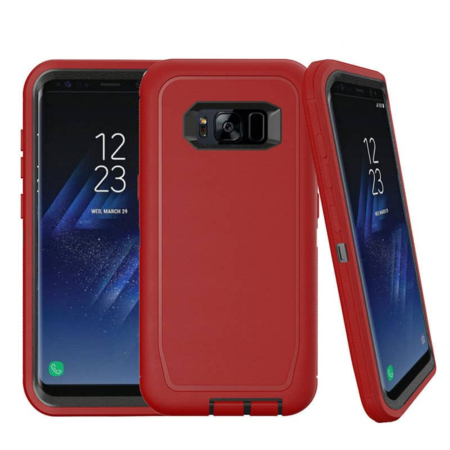 Heavy Duty Case for Galaxy S8 (RED & BLACK) (Only Ground Shipping)