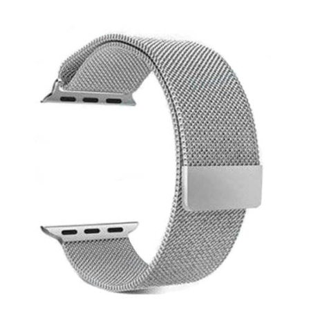 iWatch (42/44/45/49mm) Milanese Stainless Steel Band - SILVER (Only Ground Shipping)