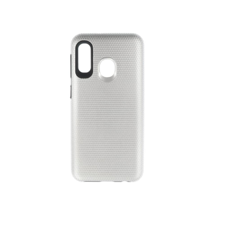 Galaxy A20E Shock Absorption Protective Dual Layer Case- SILVER (Only Ground Shipping)
