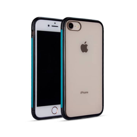 Shockproof Transparent Soft Gel TPU Case - TEAL for iPhone 8P / 7P / 6SP / 6P (Only Ground Shipping)