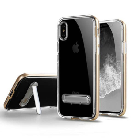 Ultra Hybrid Air Cushion Case with Magnetic Kickstand - GOLD for iPhone XR (Only Ground Shipping)
