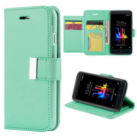 ZTE Blade X Max Z982 Design Wallet with Extra Pocket Case - TEAL GREEN (Only Ground Shipping)