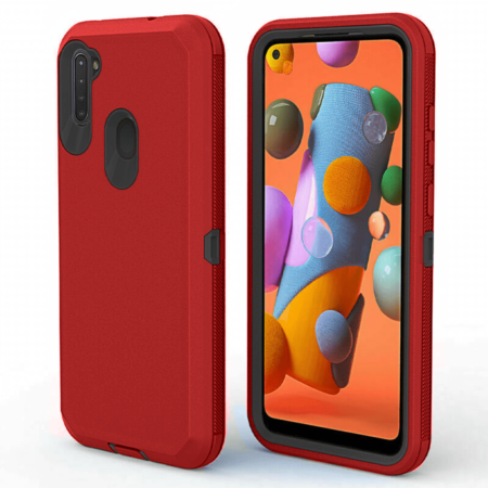 Heavy Duty Case for Galaxy A21 (RED & BLACK) (Only Ground Shipping)