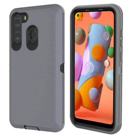 Heavy Duty Case for Galaxy A21 (DARK GRAY & BLACK) (Only Ground Shipping)