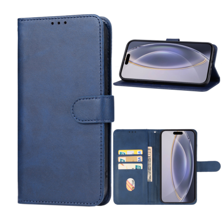 Leather Wallet Case - NAVY BLUE for Galaxy A55 (Only Ground Shipping)