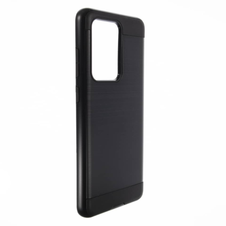 Galaxy S20 Ultra Hybrid Metal Brushed Case- BLACK (Only Ground Shipping)