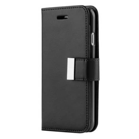Galaxy A20E Design Wallet with Extra Pocket Case - (BLACK) (Only Ground Shipping)