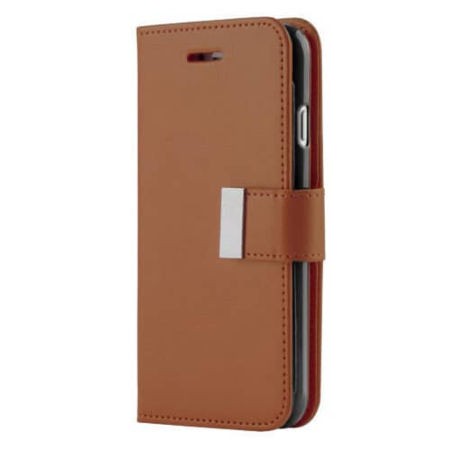 Galaxy A20E Design Wallet with Extra Pocket Case - (BROWN) (Only Ground Shipping)
