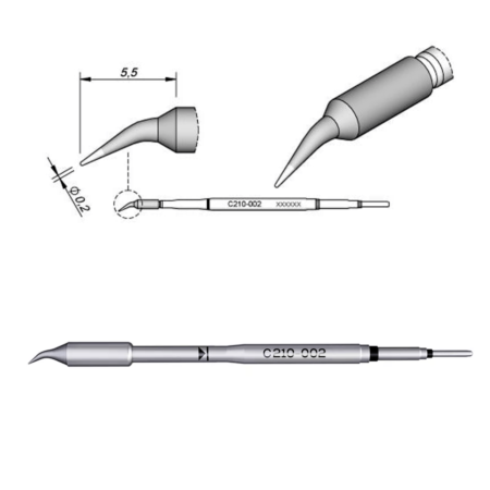 JBC C210-002 Colonial Bent Cartridge  0.2 (Not Returnable)