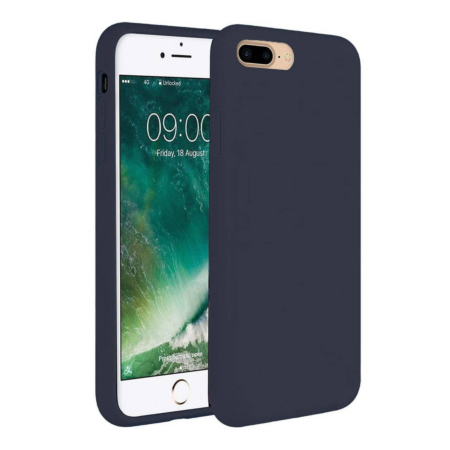 Soft Solid Silicone Case (Full Buttom Cover) - DARK BLUE for iPhone 7G / 8G / SE 2020 (Only Ground Shipping)