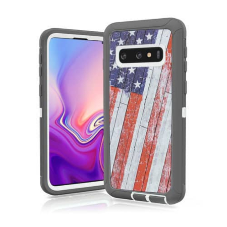 Heavy Duty Case for Galaxy S10+ (US FLAG) (Only Ground Shipping)