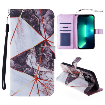 Marble Design Leather Wallet Case with Card Slot - Style 2 for iPhone 12 Pro Max (Only Ground Shipping)