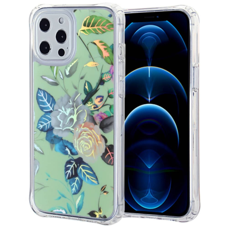 Flower Print Design Hard Clear Case - G102 for iPhone 12 Pro Max (Only Ground Shipping)