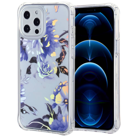 Flower Print Design Hard Clear Case - G103 for iPhone 12 Pro Max (Only Ground Shipping)