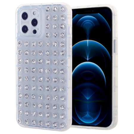 Thick TPU Case with Crystals - CLEAR for iPhone 12 Pro Max (Only Ground Shipping)