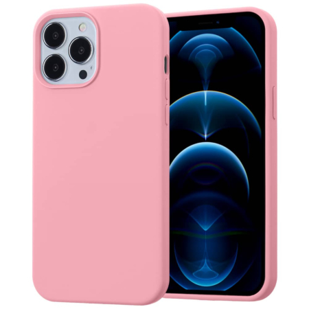 iPhone 13 Mini Soft Solid Silicone Case (Full Buttom Cover) - LIGHT PINK (Only Ground Shipping)