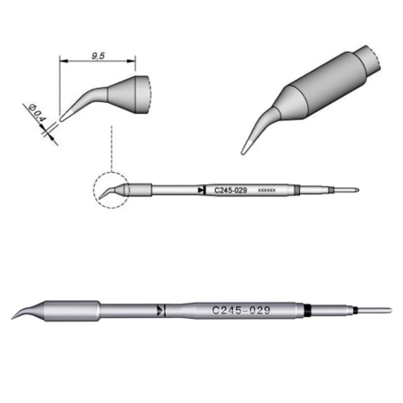 JBC C245029 Colonial Bent Cartridge  0.4