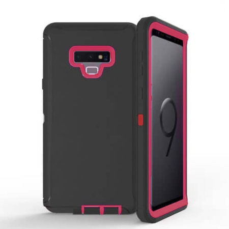 Heavy Duty Case for Galaxy Note 9 (BLACK & HOT PINK) (Only Ground Shipping)