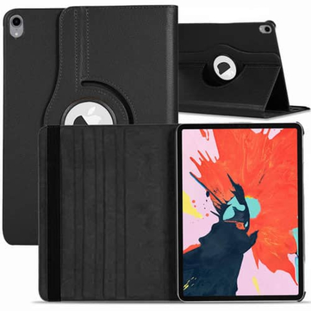 360 Degree Rotating Swivel Stand Case - BLACK for iPad Pro 12.9 2018 (3rd Gen) (Only Ground Shipping)