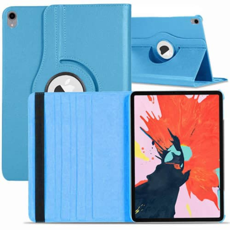 360 Degree Rotating Swivel Stand Case - LIGHT BLUE for iPad Pro 12.9 2018 (3rd Gen) (Only Ground Shipping)