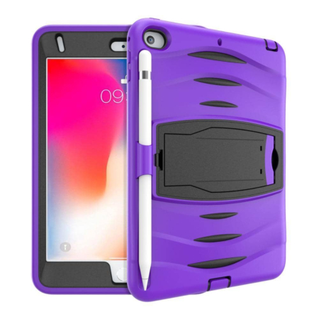 Shockproof Case with Pen Slot - PURPLE for iPad Mini 4 / Mini 5 (Only Ground Shipping)