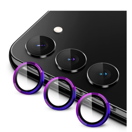 Order the metal ring with HD tempered glass for Galaxy S23 and S23 Plus in colorful designs.