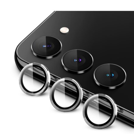 Stock up on the metal ring with HD tempered glass for Galaxy S23 and S23 Plus in white.