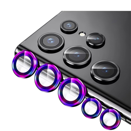 Stock up on the metal ring with HD tempered glass for Galaxy S23 Ultra in colorful designs.