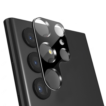 Grab wholesale deals on the back camera tempered glass for Galaxy S23 Ultra in black.