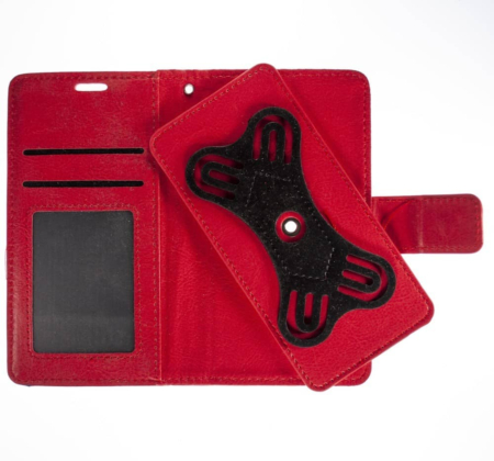 UWC-Small (4.5"-4.8") Universal Wallet Case with 360 Degree Rotating  Swivel Stand - RED (Only Ground Shipping)