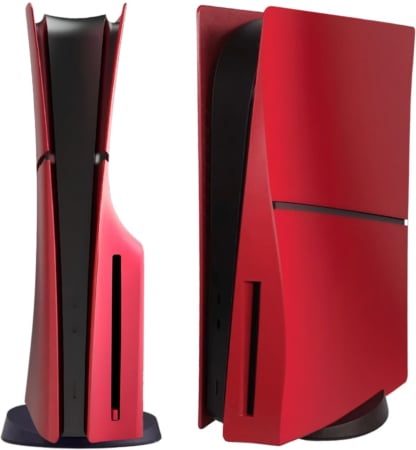 Faceplate Cover (RED) (4 Piece Set) for PlayStation 5 Slim Disc Edition (NO LOGO) (Only Ground Shipping)