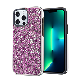 Bling Diamond Dual Layer Protection Case - PINK for iPhone 13 Pro (Only Ground Shipping)