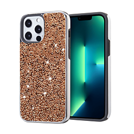 Bling Diamond Dual Layer Protection Case - ROSE GOLD for iPhone 13 Pro (Only Ground Shipping)