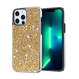Bling Diamond Dual Layer Protection Case - GOLD for iPhone 13 Pro (Only Ground Shipping)