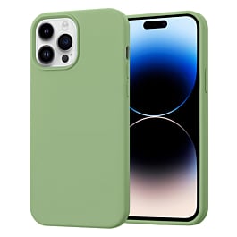 Soft Solid Silicone Case (Full Buttom Cover) - MINT for iPhone 14 Pro Max (Only Ground Shipping)