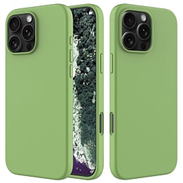 iPhone 16 Pro Max Soft Solid Silicone Case (Full Buttom Cover) - NEON GREEN (Only Ground Shipping)