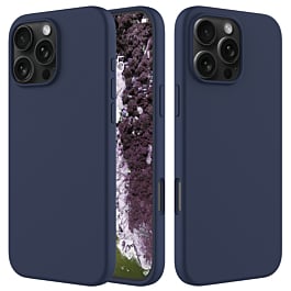 Soft Solid Silicone Case (Full Buttom Cover) - NAVY BLUE for iPhone 16 Pro Max (Only Ground Shipping)