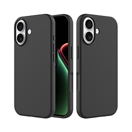 Soft Solid Silicone Case (Full Buttom Cover) - BLACK for iPhone 17 (Only Ground Shipping)