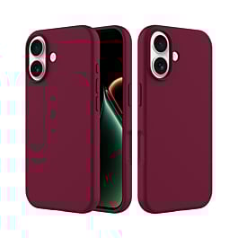 Soft Solid Silicone Case (Full Buttom Cover) - MAROON for iPhone 17 (Only Ground Shipping)
