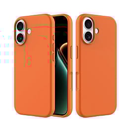 Soft Solid Silicone Case (Full Buttom Cover) - ORANGE for iPhone 17 (Only Ground Shipping)