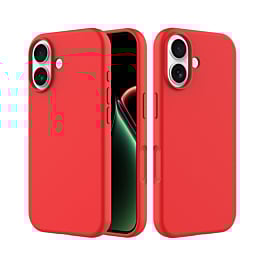 Soft Solid Silicone Case (Full Buttom Cover) - RED for iPhone 17 (Only Ground Shipping)