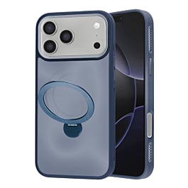 Wireless Charging Case with Built-in Rotating Ring Stand - BLUE  for iPhone 17 Pro (Only Ground Shipping)