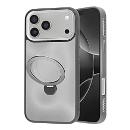Wireless Charging Case with Built-in Rotating Ring Stand - GRAY for iPhone 17 PRO (Only Ground Shipping)