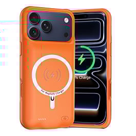 Slim Charging Case with Msafe Charging (7000 mAh) for iPhone 17 Pro Max - ORANGE (Only Ground Shipping)