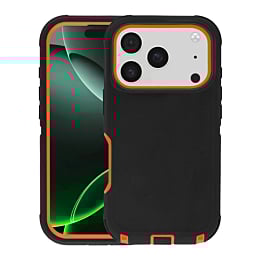 Heavy Duty Case - BLACK & ORANGE for iPhone 17 Pro Max (Only Ground Shipping)