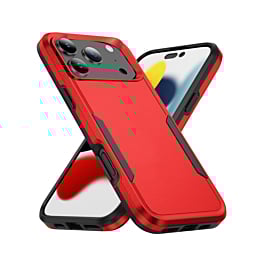 Dual Layers Shockproof Strong Case - RED for iPhone 17 Pro Max (Only Ground Shipping)