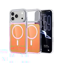 Transparent Magnetic Shockproof Case  - ORANGE for iPhone 17 Pro  (Only Ground Shipping)