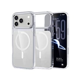 Transparent Magnetic Shockproof Case  - WHITE for iPhone 17 Pro  (Only Ground Shipping)